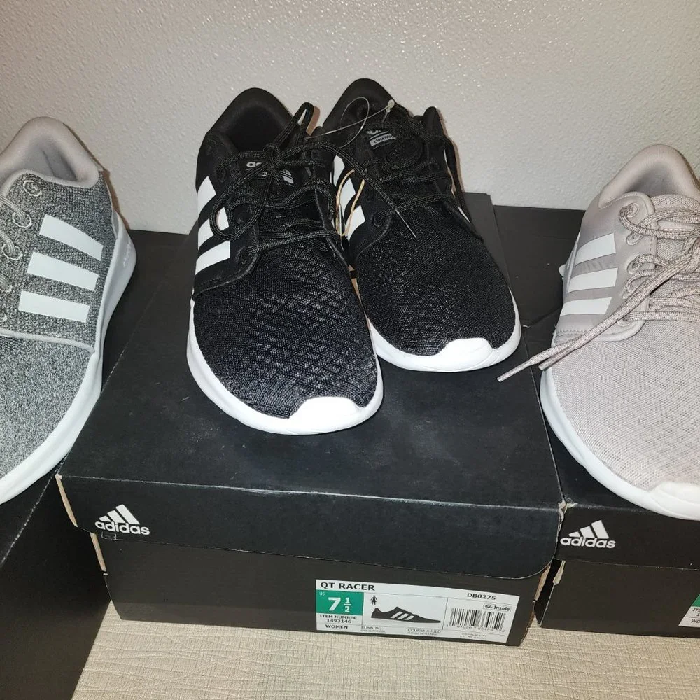 Adidas Women's Cloudfoam QT Racer Shoes - Cloud White - Picture 5 of 8